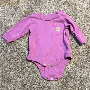 Carhartt Purple Long Sleeve Baby Onesie